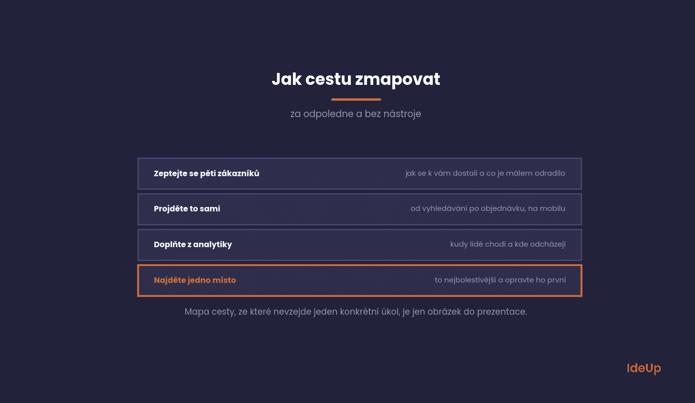 Postup mapování zákaznické cesty