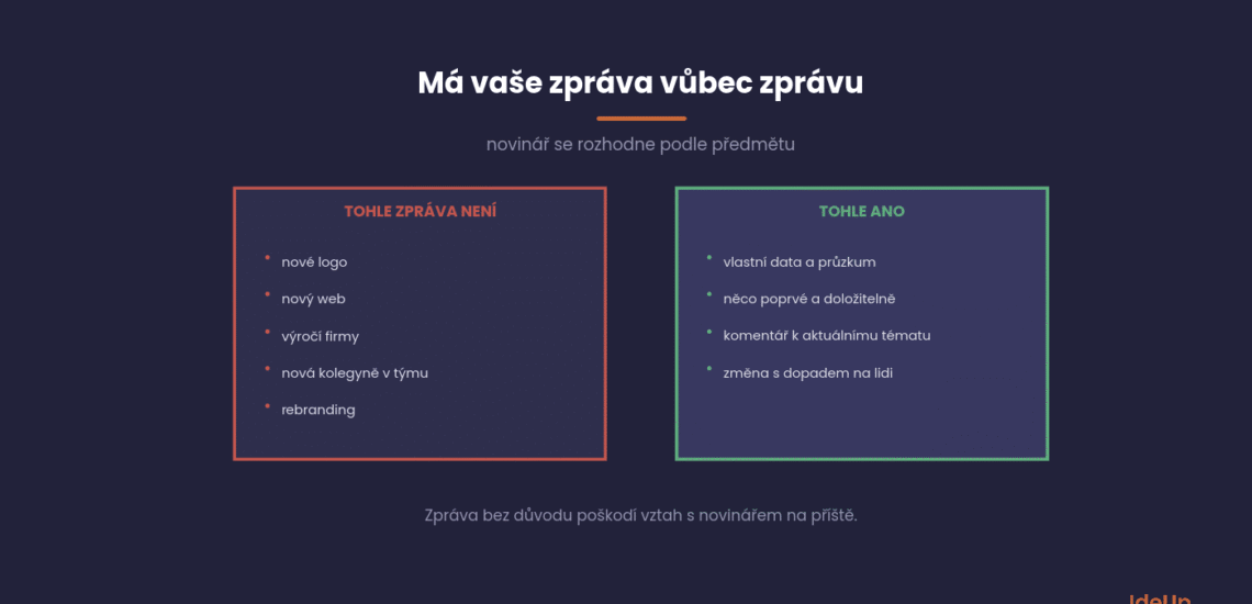 Tlačová správa, ktorú novinár nezmaže podľa predmetu