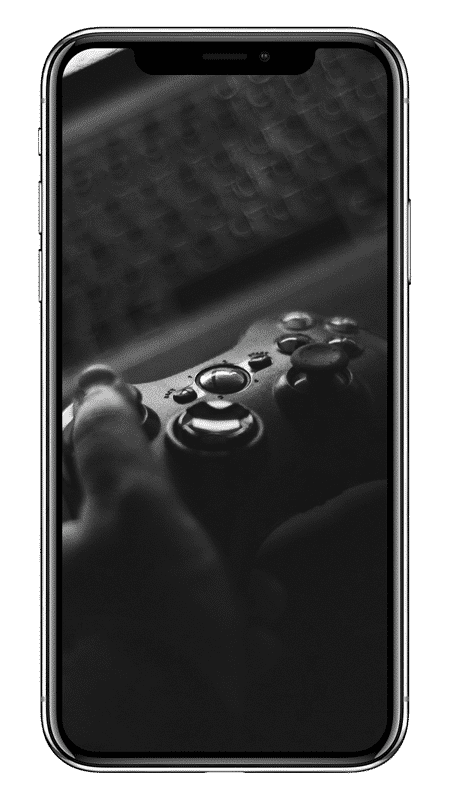 Smartphone showing a photo of a game controller